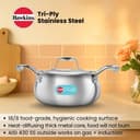 Hawkins 2 Litre Triply Stainless Steel Pro Handi | Induction & Gas Compatible | No Burning | Even Heating | with Stainless Steel Lid | Silver (PSH20S) 2