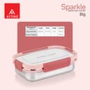 ATTRO Sparkle Big Stainless Steel Lunch Box 2-Piece Set – 900ml + 200ml – Leak-Proof, BPA-Free, Compact & Durable – Ideal for Kids, Office, Travel – Peach 3