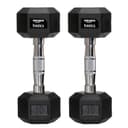 Amazon basics Rubber Encased Hex Dumbbell Weight Set Of 2, 10 Kg,Black 1