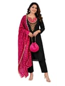 Women Rayon Slub Kurti Pant Dupatta Set Stylish Ethnic Three Piece Suit Comfortable Festive Casual Dress Collection 1