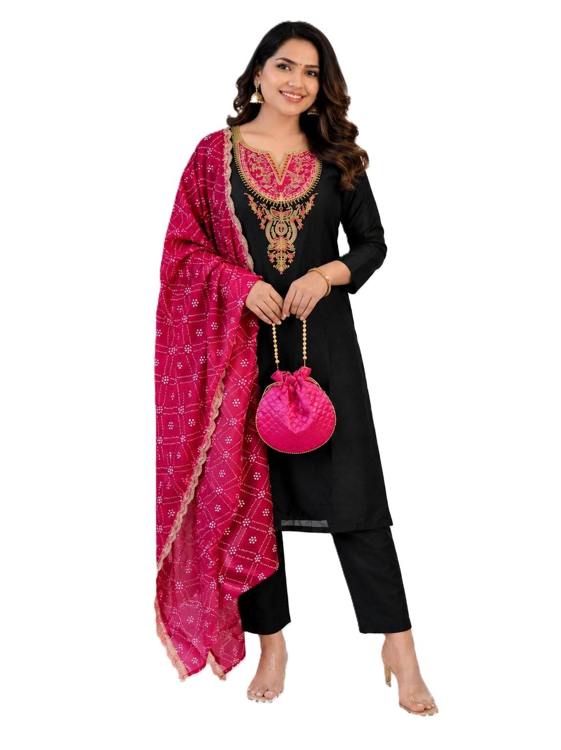Women Rayon Slub Kurti Pant Dupatta Set Stylish Ethnic Three Piece Suit Comfortable Festive Casual Dress Collection