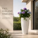 Ocean Mart Plastic Tower Pot Plant 14 Inch | Large Flower Pot for Indoor & Outdoor Plants | Decorative Garden Planter | Lightweight & Durable | Pack of 1 2