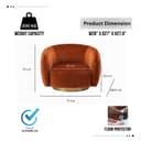 Kingsman Furnitures Brok Swivel Luxury Accent Arm Chair 360 Degree Rotatable Sofa for Home | Bedroom, Living & Drawing Room | Ultra Soft and Comfortable for Lounge (Burnt Orange, Non-Swivel) 2