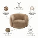 Kingsman Furnitures Brok Swivel Luxury Accent Arm Chair 360 Degree Rotatable Sofa for Home | Bedroom, Living & Drawing Room | Ultra Soft and Comfortable for Lounge (Beige Velvet, Non-Swivel) 3
