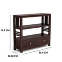 Solid Sheesham Wood Console Table for Living Room | Entryway Hallway Sofa & Fish Tank Table with 2 Drawers & Shelf Storage | Rosewood Walnut Finish 2