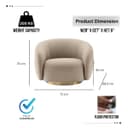 Kingsman Furnitures Brok Swivel Luxury Accent Arm Chair 360 Degree Rotatable Sofa for Home | Bedroom, Living & Drawing Room | Ultra Soft and Comfortable for Lounge (Avalon Sand, Non-Swivel) 2