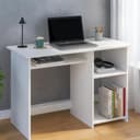 Callas Engineered Wood Computer Desk– Small Modern Writing Desk for Home Office, Bedroom, or Living Room – Sturdy & Simple Laptop Table (CB-ST-03-White) 1