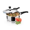 Milton ProCook Triply Pressure Cooker Stainless Steel with Outer Lid, 1.5 Litres, Induction and Gas Stove Compatible, Gasket Release System, 5 Years Warranty, ISI Certified, Silver 1