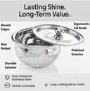 Stainless Steel Cook and Serve Handi Panjabi Biryani Serving Bowl Milk Pot Pan Patila with Lid Laser Finished Gas & Induction Compatible Multipurpose Utensil 500 ml (2pcs, Steel) 1