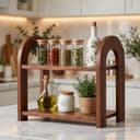 SBF Furniture 2-Tier Wooden Bookshelf Organizer for Desk, Tabletop Book Rack with Storage Shelves, Desktop Bookcase for Books, Study Room, Home & Office Organizer (Brown) 1