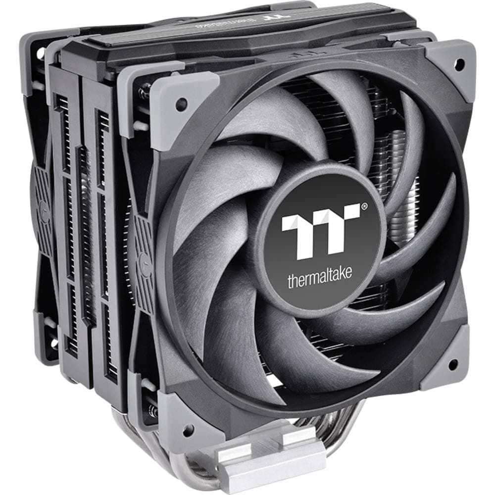 Thermaltake TOUGHAIR 510 180W TDP CPU Cooler, Intel/AMD Universal Socket (LGA 1700/1200), Dual 120mm 2000RPM High Static Pressure PWM Fan with High Performance Copper Heat Pipes CL-P075-AL12BL-A