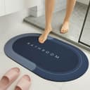 VERVENIX Pack of 1 Quick Dry Soft Water Absorbing Rectangular Bathroom Mat | Anti-Skid & Non-Slip Rubber Doormat for Home, Kitchen, Washroom | (Blue) 1