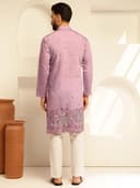 SOJANYA (Since 1958 Men’s Festive Cotton Silk Designer Kurta with Daman Embroidered Detailing | Perfect for Navratri, Diwali & Special Occasions 4