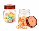 CELLO Grip N Store Glass Storage Jars for Kitchen Set of 2 Pcs 500ml Brown | Freezer & Fridge Safe Airtight Stackable Leadfree Toughened Glass Kitchen Storage Container For Beans, Whole Grains, Spices 1
