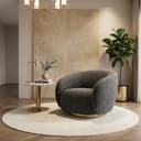 Kingsman Furnitures Brok Swivel Luxury Accent Arm Chair 360 Degree Rotatable Sofa for Home | Bedroom, Living & Drawing Room | Ultra Soft and Comfortable for Lounge (Rocat Black, Non-Swivel) 1