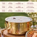 P•TAL Brass Patila Set of 3 (1l, 3l, 5l) with Lid and Tin Coated, Teflon Free and 100% Pure Brass Naturally Nonstick Ptal Utensils (Free 30ml Copper & Brass Cleaning Solution) 3
