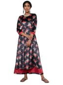 Shae by SASSAFRAS Women Floral Velvet Kurta With Palazzo Pants 1