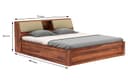 STRATA FURNITURE Sheesham Wood King Size Bed with Box Storage Wooden Double Bed Cot Bed Furniture for Bedroom Living Room Home (Honey Finish) 2
