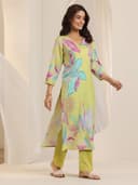 Libas Multi Solid cotton blend Straight Kurta set for Women | daily wear suit 2