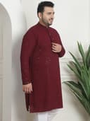 SOJANYA Plus(Since 1958) Men's Cotton Relaxed Fit Straight Radiant Elegance Sequinned Kurta for Navratri, Garba & Puja 3