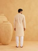 SOJANYA (Since 1958 Men's Embroidered Sequinned Cotton Long Kurta 4