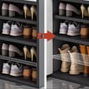 Mevigo-Wooden Shoe Rack with 5-Door -Tall Shoe Cabinet with Doors, 9-Tier Freestanding Shoe Storage Organizer for Entryway, Engineered Wood Shoe Stand Cabinet, Space-Saving Narrow Shoe Rack Wooden 5