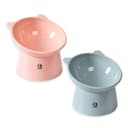 Foodie Puppies Elevated Cat Bowl Feeder Food Water Feeder Bowl for Cats, Kittens & Puppies - (Set of 2) | Persian Cat Food Bowl Tilted Raised Bowl Anti Vomiting 15° Slanted Bowl (Color May Vary) 1