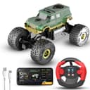Cockatoo-Kids Trailblazer 2WD Rechargeable Remote Control Car with App & Remote, Off-Road Monster Truck Toy for Boys Girls, Nitro Boost, Shock Absorber, Bluetooth Speaker, Fast USB Charging, Green 1