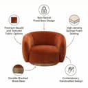 Kingsman Furnitures Brok Swivel Luxury Accent Arm Chair 360 Degree Rotatable Sofa for Home | Bedroom, Living & Drawing Room | Ultra Soft and Comfortable for Lounge (Burnt Orange, Non-Swivel) 3