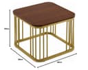 Square Nesting Table Set of 2 – Marble MDF Top Coffee & Side Tables with Iron Frame for Living Room, Bedroom & Home Décor (Gold & Brown, L-51x48 cm, S-41x41 cm) 2