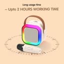Wembley Rechargeable Karaoke Mic with Speaker for Singing | Wireless Mini Portable Bluetooth Speaker with Microphone & LED Lights | Cute Birthday Gift for Kids Musical Toys for Boys, Girls and Adults 4