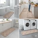 Proxin Rubber Kitchen Mats for Floor 2 Pcs Non Slip Kitchen Mats Washable Cushion Rug for Home, Cooking & Standing Comfort Kitchen Decor with Modern Design with Easy to Clean (118 x 38cm, 58 x 38cm) 2