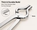 Clazkit Stainless Steel Kitchen Pincer 8mm | Multi-Purpose Food Tong for Cooking, Serving, BBQ, Salad, Bread, Pasta & Ice | Heat Resistant Grip | Heavy Duty Kitchen Tool 3