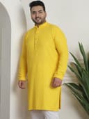 SOJANYA Plus(Since 1958) Men's Cotton Relaxed Fit Straight Radiant Elegance Sequinned Kurta for Navratri, Garba & Puja 3