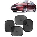 KINGSWAY Car Window Curtain Sticky Sun Shades Compatible with Tata Indigo, (Year 2002-2009), Universal Fit Sunshades for Side Window, Rear Window, Black Color, 4 Pieces 1