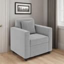 1 Seater Fabric Sofa for Living Room Furniture | Sofa for Home & Office | Fabric Color:- Light Grey 1