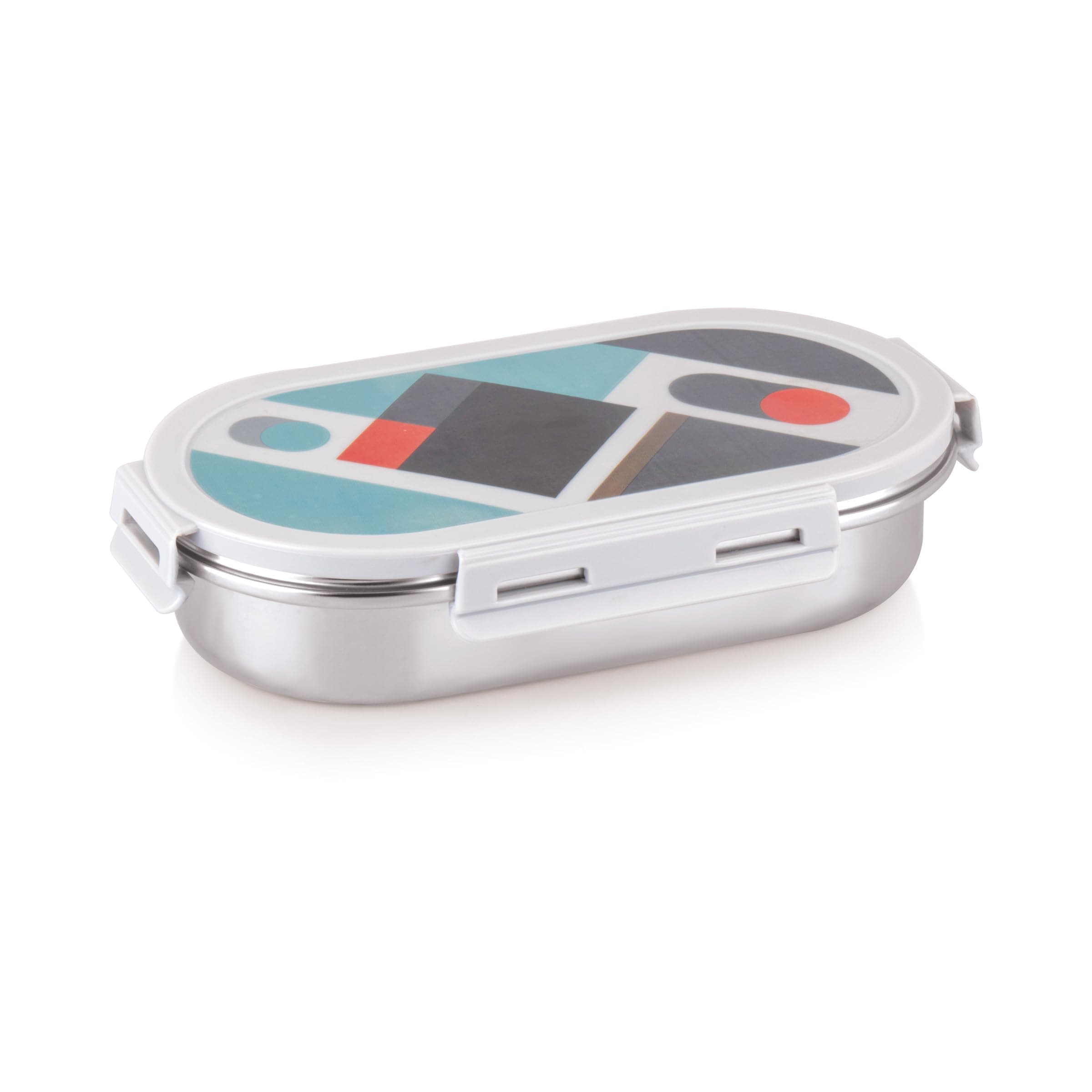 Attro Pluto Stainless Steel Lunch Box with 1 Small Container Airtight Leak-Proof Food Grade - Grey 540ml+170ml