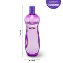 Nayasa Loopy 1000 ML Pet Plastic Fridge Water Bottles Set of 6 | BPA Free | Leak Proof | Airtight Lid | Purple 3