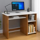 Callas Engineered Wood Computer Desk – Small Modern Writing Desk for Home Office, Bedroom, or Living Room – Sturdy & Simple Laptop Table (CB-ST-03-Brown) 1