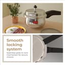Lifelong Stainless Steel Curve Pressure Cooker 2Liters | Induction & Gas Stove Compatible with Outer Lid, ISI Certified & Lock System | Safe & Durable Kitchen Essential with 5 Years Warranty (Silver) 5