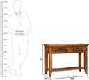 Solid Sheesham Wood Console Table for Living Room | Entryway Hallway Sofa & Fish Tank Table with 2 Drawers & Shelf Storage | Wooden Side Entrance Furniture | Rosewood Honey Finish 2