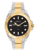 French Connection Apex Dated Black Round Dial Stainless Steel Strap | Casual | Premium | See Through Feature | Sunray Feature Wrist Watch for Men - FCH17TM 1