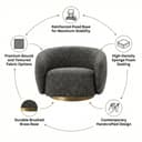 Kingsman Furnitures Brok Swivel Luxury Accent Arm Chair 360 Degree Rotatable Sofa for Home | Bedroom, Living & Drawing Room | Ultra Soft and Comfortable for Lounge (Rocat Black, Non-Swivel) 3