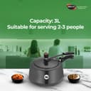 Nirlep NutriHealth 3 Litre Inner Lid Hard Anodized Aluminium Handi Pressure Cooker with Induction Bottom 5