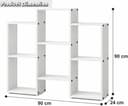 Enigmatic Woodworks Wooden Bookshelf 6-Tier, Large Open Bookcase Storage Rack Organizer for Home, Living Room & Study, DIY Assembly,White Suede Finish, 24 x 90 x 90 cm 2