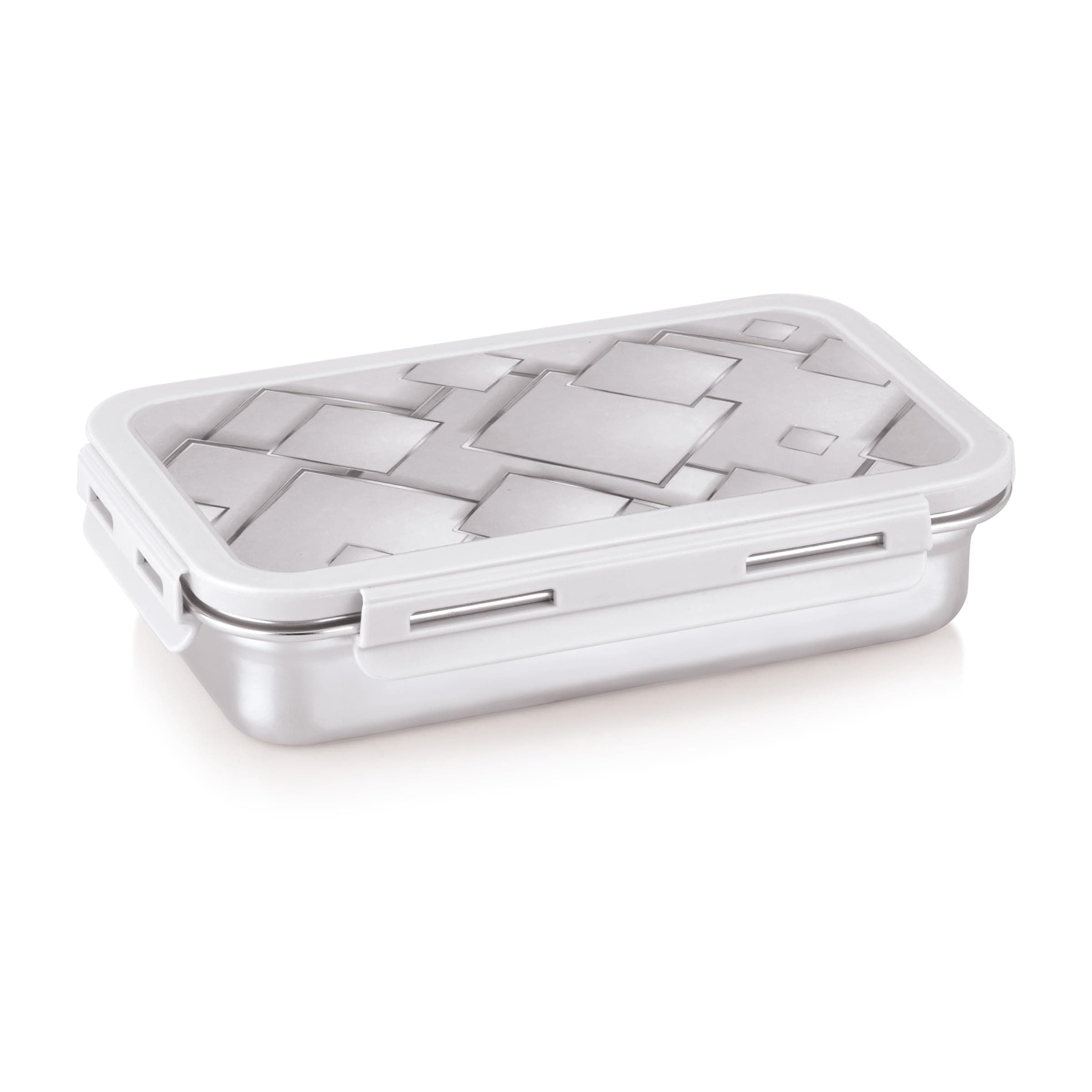 Attro Brunch Stainless Steel Lunch Box with 1 Small Container Airtight Leak-Proof Food Grade - Grey 560ml+170ml