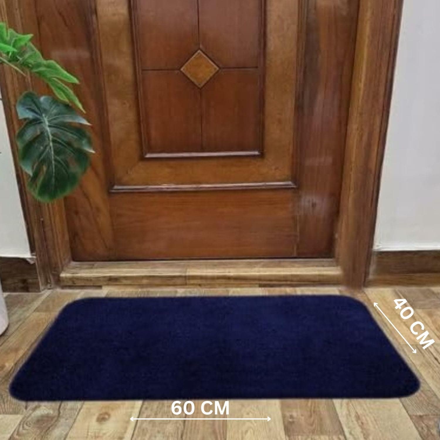 MAXOSHINE Microfiber Bathroom Mat Anti Skid Highly Absorbent Super Soft Door Mats for Home Kitchen Living Room 2000 GSM Floor Mat Blue-P2 60 X 40 CM Rectangular