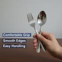 Premium Stainless Steel Cutlery Set for Dining Table, 24 Pieces with Stand | Spoon & Fork Set Includes Dinner Spoons, Dinner Forks, Tea Spoons & Soup Spoons | Mirror Finish Flatware Set 4