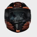 STUDDS Thunder D11 ISI and DOT Certified Full Face Helmet for Men and Women with Clear Visor - Black Orange L 2