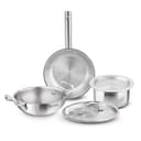 Bergner Tripro Triply Cookware Set 5 Pcs - 22cm (2.3L) Kadai with Lid, 22cm Frypan, 16cm (1.8L) Tope with Lid, Consumes Less Oil, Healthy Cooking, Even Heat Distribution, Induction and Gas Stove Ready 1